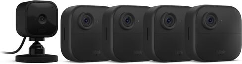 Blink Outdoor 4 (4th Gen) + Blink Mini – Smart security camera, two-way talk, HD live view, motion detection, set up in minutes, Works with Alexa – 6 camera system + Mini (Black) in Saudi Arabia