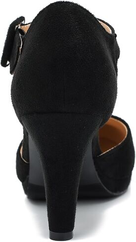 LIURUIJIA Womens Closed Toe High Heels Pumps D'Orsay Ankle Strap Comfortable Platform Heels Shoes Casual Dressy in Kuwait
