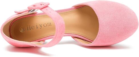 LIURUIJIA Womens Closed Toe High Heels Pumps D'Orsay Ankle Strap Comfortable Platform Heels Shoes Casual Dressy in Kuwait