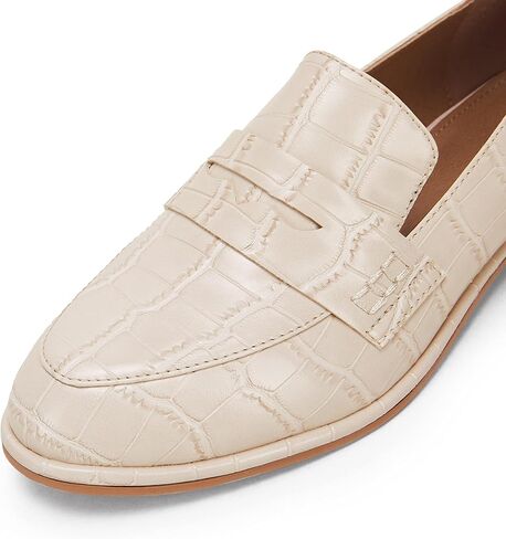 Coutgo Womens Classic Penny Loafers Crocodile Print Casual Mid Stacked Heel Comfort Slip On Office Oxford Dress Shoes in Saudi Arabia