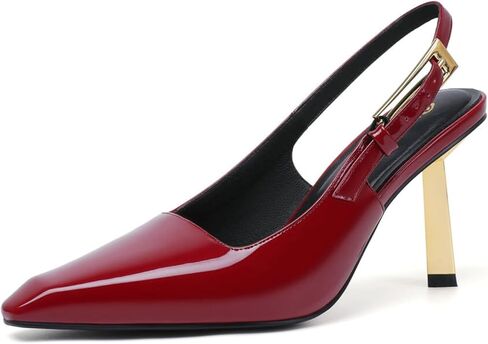 RIBONGZ Slingback Kitten Heels for Womens Pumps Closed Pointed Toe Stiletto Heels Sexy Wedding Bride Prom Party Evening Dressy Shoes in Saudi Arabia