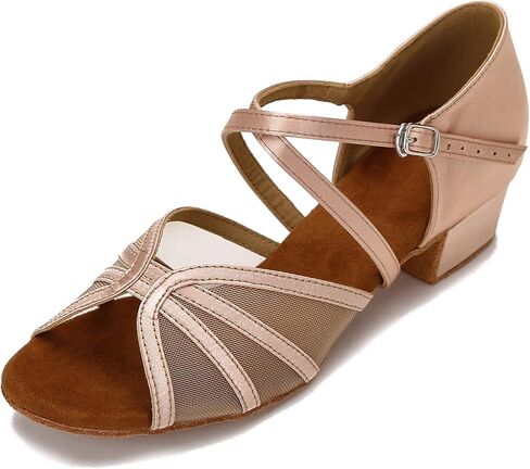 Low Heel Ballroom Dance Shoes Women Latin Salsa Practice Dancing Shoes 1.5 Inch Heel ZB14 in Saudi Arabia