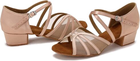 Low Heel Ballroom Dance Shoes Women Latin Salsa Practice Dancing Shoes 1.5 Inch Heel ZB14 in Saudi Arabia