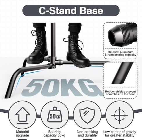 EMART C Stand Light Stand Photography - Max Height 6.9ft/210cm with Carrying Bag for LED Video Light, Studio Photography Lighting in Saudi Arabia