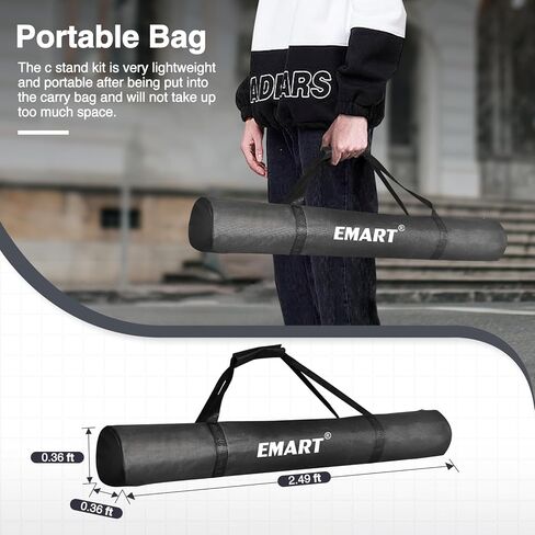 EMART C Stand Light Stand Photography - Max Height 6.9ft/210cm with Carrying Bag for LED Video Light, Studio Photography Lighting in Saudi Arabia