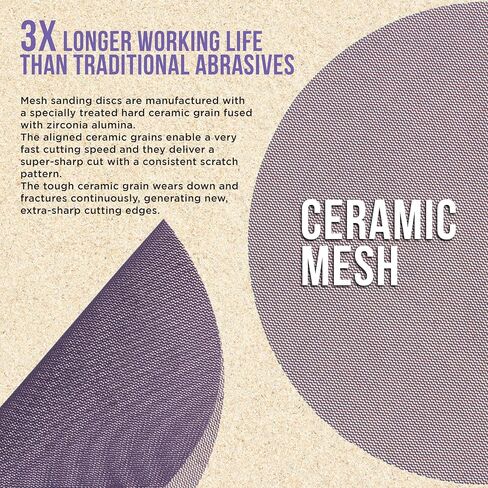 Dura-Gold Premium 320 Grit 9" Purple Ceramic Mesh Sanding Discs, Box of 10 - Dustless Hook & Loop Backing Sandpaper for Drywall Power Sander - Long-Lasting Fast Cut Abrasive, Anti-Clog Sanding Screen in Saudi Arabia