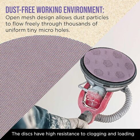 Dura-Gold Premium 320 Grit 9" Purple Ceramic Mesh Sanding Discs, Box of 10 - Dustless Hook & Loop Backing Sandpaper for Drywall Power Sander - Long-Lasting Fast Cut Abrasive, Anti-Clog Sanding Screen in Saudi Arabia