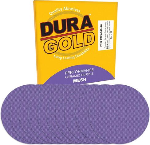 Dura-Gold Premium 320 Grit 9" Purple Ceramic Mesh Sanding Discs, Box of 10 - Dustless Hook & Loop Backing Sandpaper for Drywall Power Sander - Long-Lasting Fast Cut Abrasive, Anti-Clog Sanding Screen in Saudi Arabia