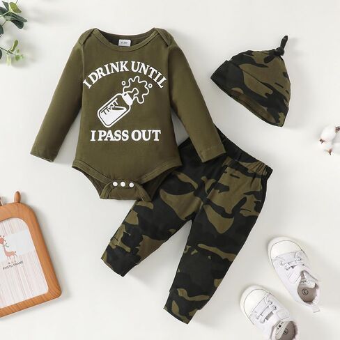 Infant Newborn Baby Boy Clothes Fall Winter Outfit Long Sleeve Romper Bodysuit Pants Set Toddler Clothe Boys in Saudi Arabia