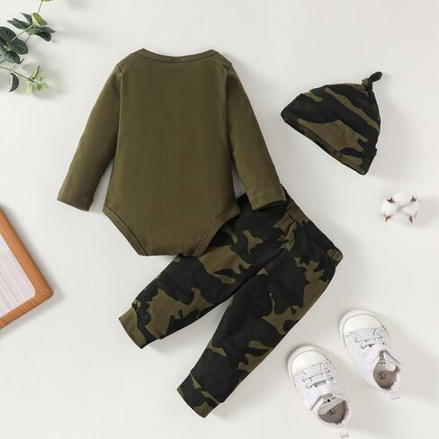 Infant Newborn Baby Boy Clothes Fall Winter Outfit Long Sleeve Romper Bodysuit Pants Set Toddler Clothe Boys in Saudi Arabia