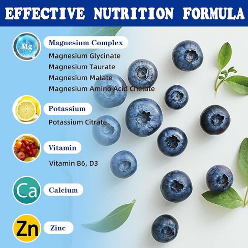 Potassium Magnesium Supplement - Potassium 99mg & 500mg Magnesium Glycinate Complex Liquid Drops with Calcium, Zinc, Vitamin B6, D3 - Energy & Bone & Muscle Support - 2 Fl oz in Saudi Arabia