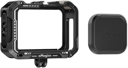 Aluminium Protective Cage with Lens Silicone Case for Gopro Hero 13/12/11/10/9 Black,Metal Durable Housing Cage Support Vertical and Horizontal Shooting in Saudi Arabia