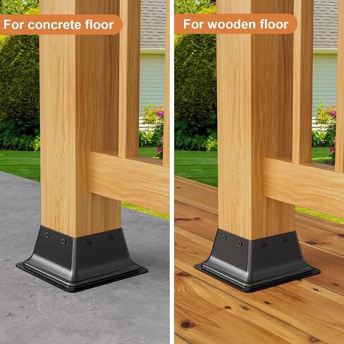 4x4 Post Base 10Pcs, Internal 3.6"x3.6" Heavy Duty Powder-Coated Steel Post Bracket Fit for Standard Wood Post Anchor, Decking Post Base for Deck Porch Handrail Railing Support in Saudi Arabia