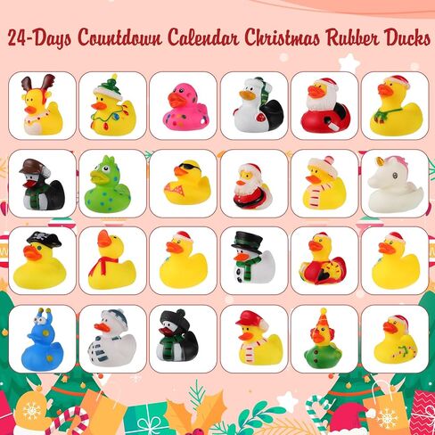 30 Pcs Christmas Rubber Ducks, 2 Sets of Christmas Ducks in 2 Inch Holiday Rubber Ducks Bath Toys for Ducks Ducking Christmas Rubber Duckies Party Favors Stocking Stuffers for Kids Boys Girls in Saudi Arabia