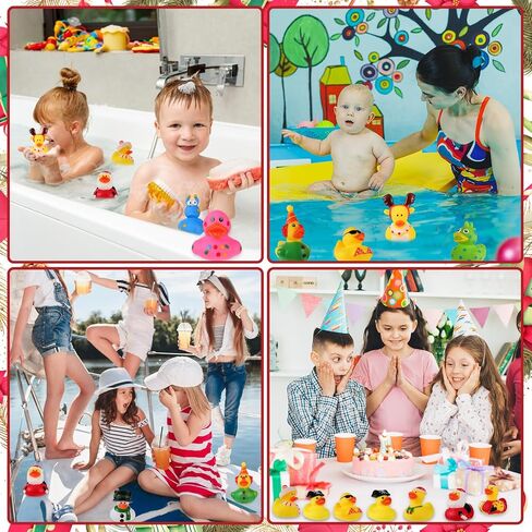 30 Pcs Christmas Rubber Ducks, 2 Sets of Christmas Ducks in 2 Inch Holiday Rubber Ducks Bath Toys for Ducks Ducking Christmas Rubber Duckies Party Favors Stocking Stuffers for Kids Boys Girls in Saudi Arabia