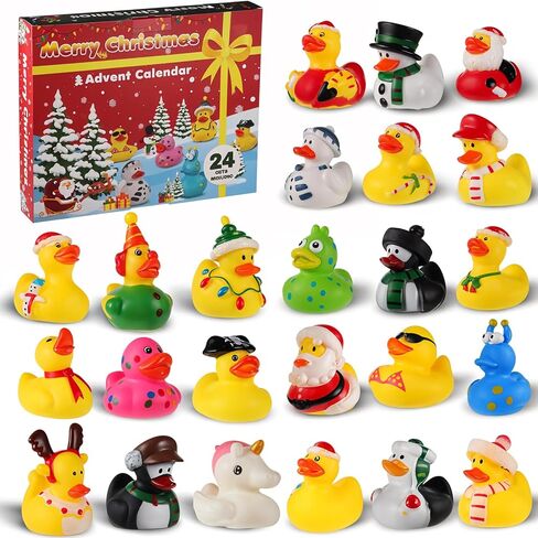 30 Pcs Christmas Rubber Ducks, 2 Sets of Christmas Ducks in 2 Inch Holiday Rubber Ducks Bath Toys for Ducks Ducking Christmas Rubber Duckies Party Favors Stocking Stuffers for Kids Boys Girls in Saudi Arabia