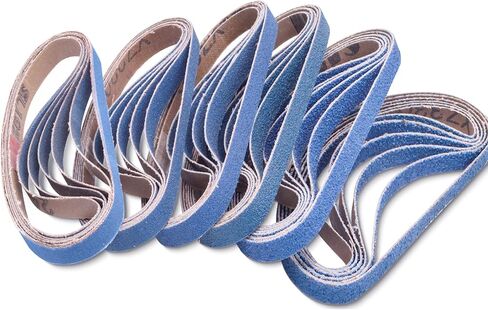 3/8 x 13 Inch Zirconia Sanding Belts, 36 Pack | 6 Each of 40/60/80/100/120/240 Grits, for Metal in Saudi Arabia
