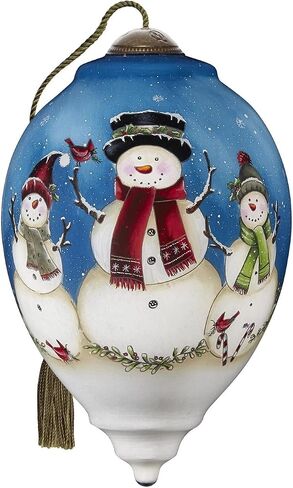 Ne'Qwa Reverse Hand-Painted Ornament | Snowflakes, Friendship, and Winter Cheer | Christmas Decor & Gifts in Saudi Arabia