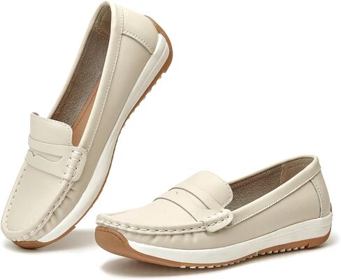 Women's Loafers Moccasin Casual Slip On Flat Shoes Comfortable Leather Driving Loafers Lightweight Nurse Work Shoes in Saudi Arabia