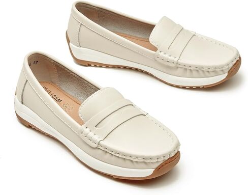 Women's Loafers Moccasin Casual Slip On Flat Shoes Comfortable Leather Driving Loafers Lightweight Nurse Work Shoes in Saudi Arabia