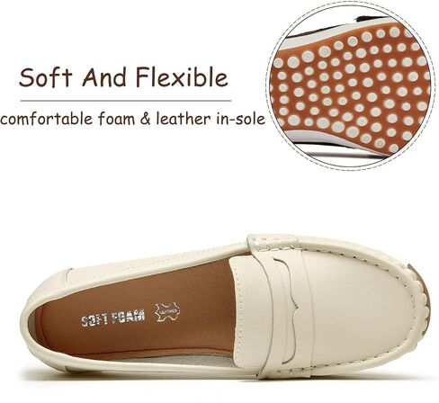 Women's Loafers Moccasin Casual Slip On Flat Shoes Comfortable Leather Driving Loafers Lightweight Nurse Work Shoes in Saudi Arabia