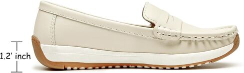 Women's Loafers Moccasin Casual Slip On Flat Shoes Comfortable Leather Driving Loafers Lightweight Nurse Work Shoes in Saudi Arabia