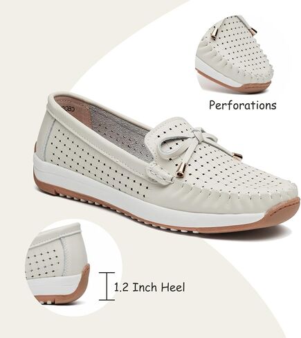 Women's Loafers Moccasin Casual Slip On Flat Shoes Comfortable Leather Driving Loafers Lightweight Nurse Work Shoes in Saudi Arabia