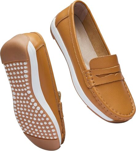 Women's Loafers Moccasin Casual Slip On Flat Shoes Comfortable Leather Driving Loafers Lightweight Nurse Work Shoes in Saudi Arabia
