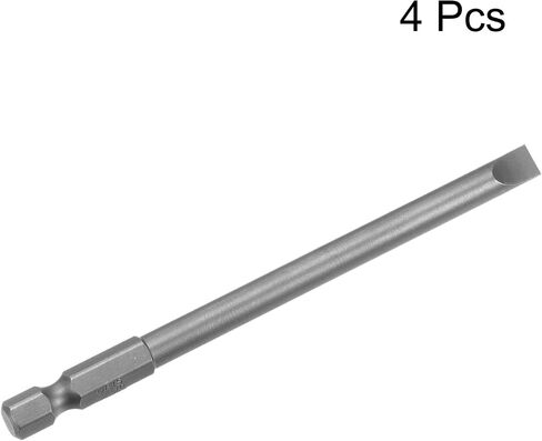 uxcell 4 Pcs Slotted Screwdriver Bits 6mm 4" Length 1/4" Hex Shank Magnetic Flat Head Drive Bit Holder for Power Screwdriver Drill Impact Driver in Saudi Arabia