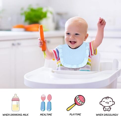 Baby Bibs Baby Drooling Bibs Muslin Bibs 4-Layer Organic Muslin Cotton for Girls Absorbent& Soft& Breathable Teething Bibs Adjustable Scarf Muslin Baby Bibs for Girls in Saudi Arabia