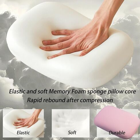 Travel Pillow Memory Foam Bed Small Pillow Warm Soft Velvet Cover Lightweight Home Pillow for Travel, Sleeping, Nap and Neck, Knee, Leg, Lumbar Support Ideal Backpacking, Airplane and Car (Gray) in Saudi Arabia