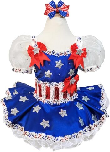 Handmade Infant Toddler Party Dress 4th of July Outfit Girl Summer Memorial Independence Day Princess Dress in Saudi Arabia
