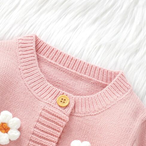 MAINESAKA Newborn Baby Girl Knit Sweater Jumpsuit Valentines Day Onesie Heart Print Long Pants Romper Fall Winter Clothes in Saudi Arabia