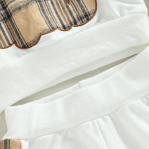 Infant Todder Unisex Baby Autumn Clothes Outfits Long Sleeve Plaid Bear Pattern Pullover Sweatshirt Tops Pants Set in Kuwait