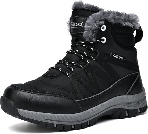 Moodeng Womens Winter Boots Warm Snow Boots Water-Resistant Anti-Slip Short Boots Lightweight Lace up in Saudi Arabia