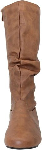 Forever Womens Round Toe Slouch Vegan Comfy Flat Mid Calf Tall Boots in Saudi Arabia