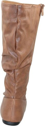 Forever Womens Round Toe Slouch Vegan Comfy Flat Mid Calf Tall Boots in Saudi Arabia