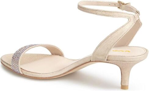 XYD Women Open Toe Ankle Strap Sandals Shoes Kitten Heel Rhinestones Studded Buckle Dance Casual Dating Pumps in Saudi Arabia