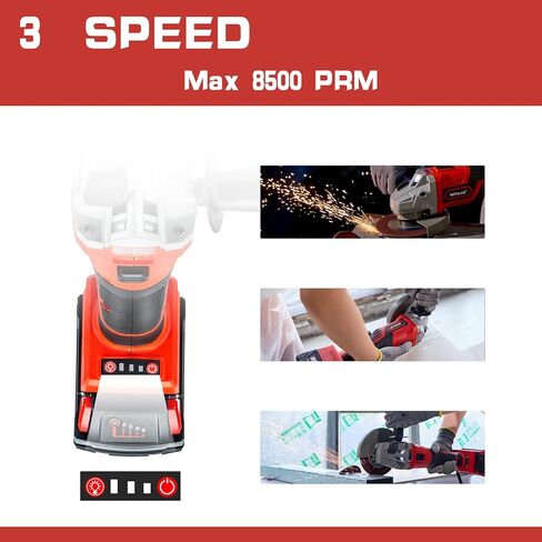 Cordless Angle Grinder for Milwaukee M18 Batteries, 18 Volt Electric Grinding Wheels, 5 Inch Cutting Tool, Burshless Motor for Cutting, Grinding,Polishing (NO BATTERY) in Saudi Arabia