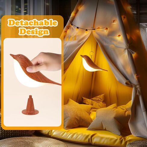 Night Light for Kids, Bird Light Small Lamp Touch Lamp with 3 Level Brightness Rechargered Animal Lamp Red Plastic Dimmable Lamp Nursery Light Cute Lamp Table Lamp for Bedroom, Kitchen (Mahogany) in Kuwait