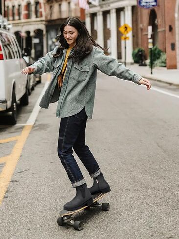 TEMOFON Women's Ankle Boots Chelsea: Fall Round Toe Booties - Chunky Platform Leather Boots with Zipper in Saudi Arabia