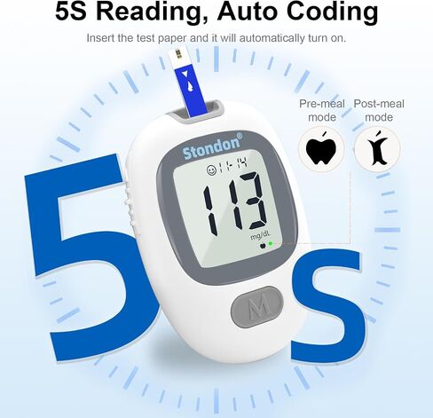 Blood Glucose Monitor Kit, Diabetes Testing Kit, Blood Glucose Meter, 100 Glucometer Strips, 100 Lancets, Test Strips Blood Sugar Meter Glucometer in Saudi Arabia