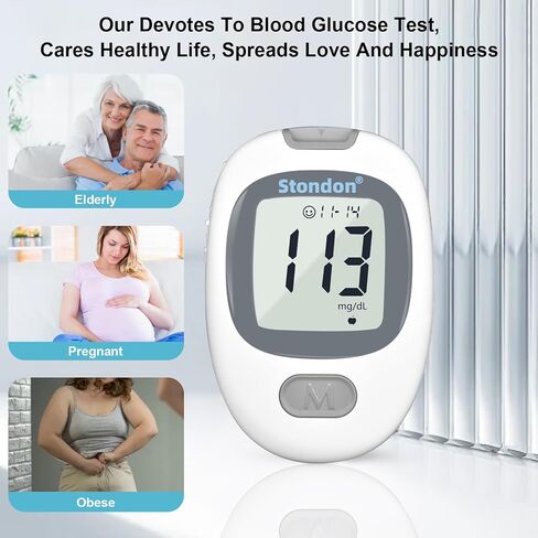 Blood Glucose Monitor Kit, Diabetes Testing Kit, Blood Glucose Meter, 100 Glucometer Strips, 100 Lancets, Test Strips Blood Sugar Meter Glucometer in Saudi Arabia