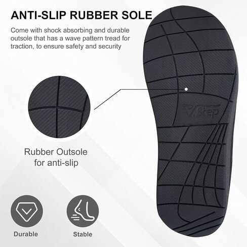 Orthopedic Slippers with Arch Support Women Men | Orthotic Slippers for Plantar Fasciitis Foot Pain Relief,Cozy Slip On Mules,Wide Width,Indoor Outdoor,Rubber Soles in Saudi Arabia
