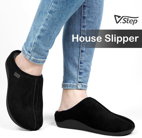 Orthopedic Slippers with Arch Support Women Men | Orthotic Slippers for Plantar Fasciitis Foot Pain Relief,Cozy Slip On Mules,Wide Width,Indoor Outdoor,Rubber Soles in Saudi Arabia