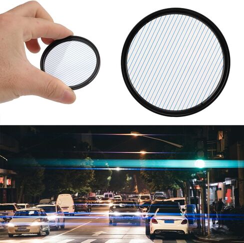 52mm/55mm/58mm Blue Streak Filter,Special Effects Lens Filter Anamorphic Optical Glass with Aluminum Alloy Frame, for, for Nikon, for, for Fujifilm, etc (58mm / 2.28in) in Saudi Arabia