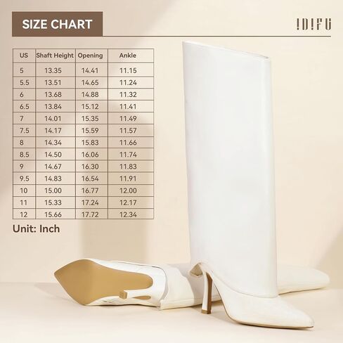 IDIFU IN4 Fold Over Boots for Women Knee High Glitter Pointed Toe Shark Boots Zipper Covered Stiletto High Heel Dress Tall Booties Comfortable Cute Fashion Trendy Dressy Sexy Sparkly Pull On Boots in Saudi Arabia