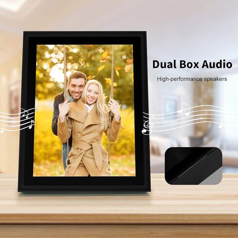 إطار صورة رقمي AEEZO WiFi مقاس 10 بوصات IPS تعمل باللمس FHD 2K إطار صور سحابي ذكي مع مساحة تخزين 16 جيجابايت، إعداد سهل لمشاركة الصور ومقاطع الفيديو، إطار تدوير تلقائي (أسود) in Kuwait