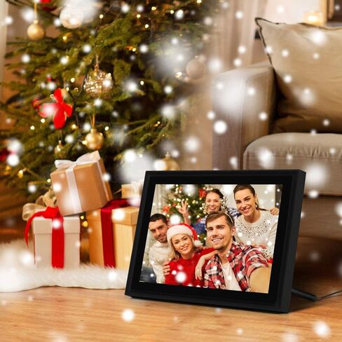 إطار صورة رقمي AEEZO WiFi مقاس 10 بوصات IPS تعمل باللمس FHD 2K إطار صور سحابي ذكي مع مساحة تخزين 16 جيجابايت، إعداد سهل لمشاركة الصور ومقاطع الفيديو، إطار تدوير تلقائي (أسود) in Kuwait