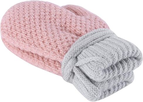 Toddler Winter Mittens Warm Kids Knit Gloves Boys Girls Fleece Lined Mittens String Plush Ski Snow Gloves Mittens 1-3 Years in Kuwait